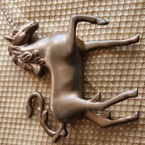 Brass Unicorn Figurine Hollywood Regency Vintage Art Home Decor Whimsy Fairy MCM